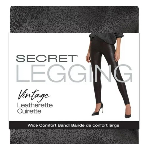 Secret Vintage Leatherette Legging 1pk size small - Picture 1 of 4